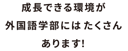 成長できる環境が外国語学部にはたくさんあります！。