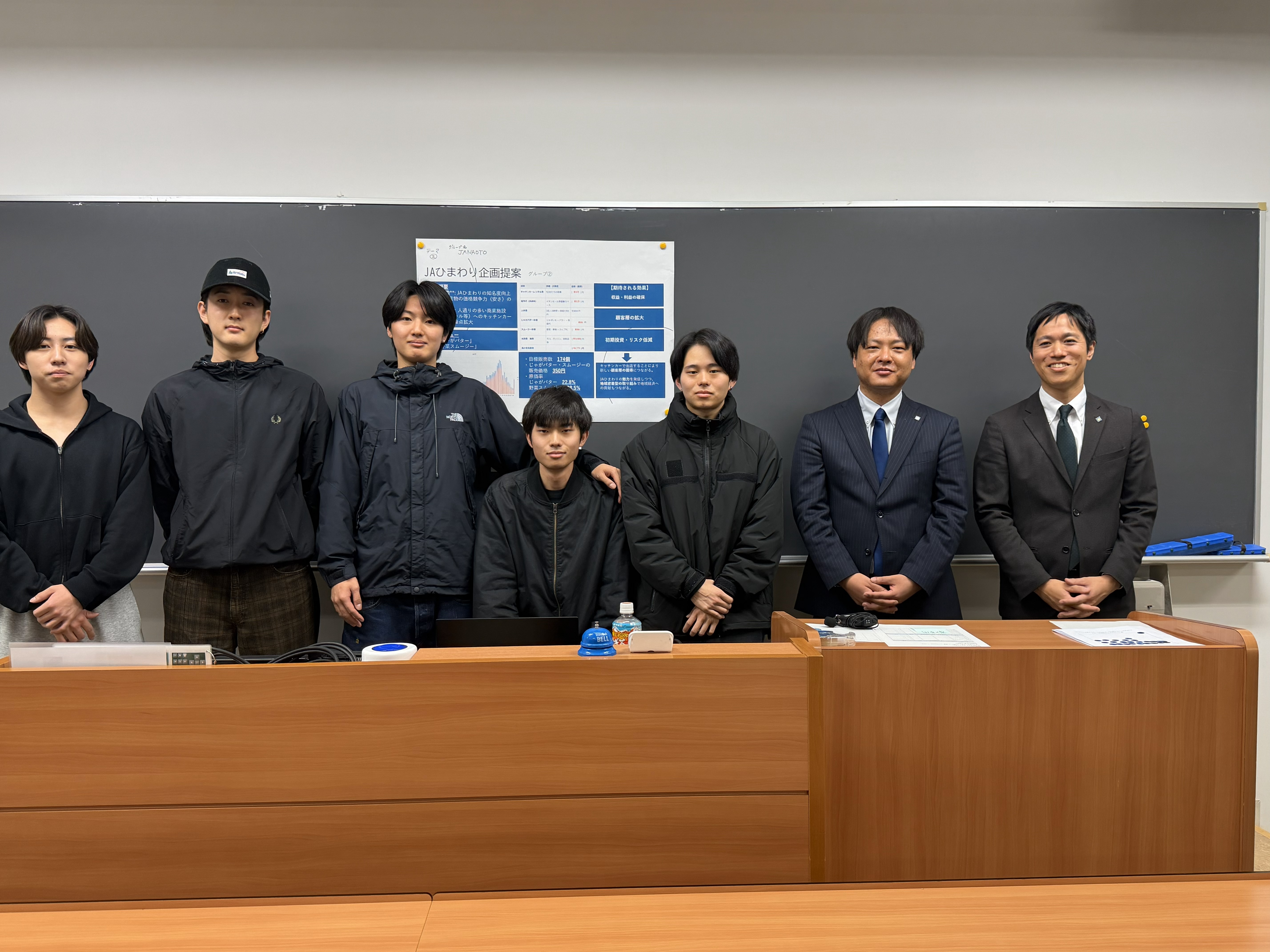 学生が選ぶプレゼン賞: チーム「JA NAOTO」集合写真