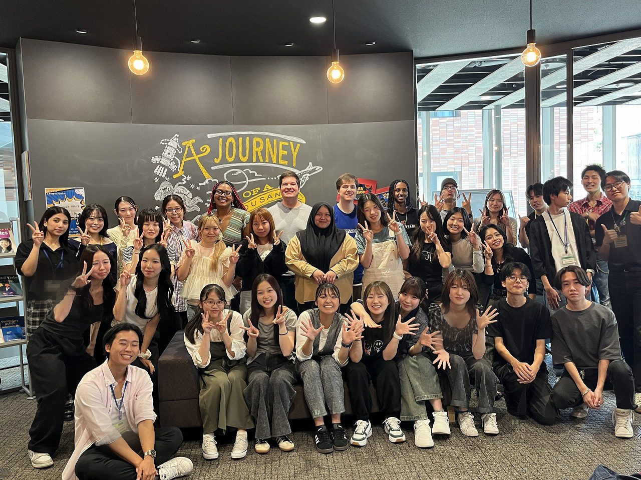 留学生との集合写真