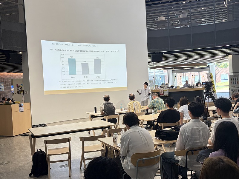 学生が発表している